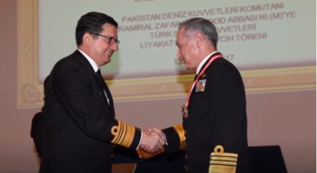 Cheif, of, Naval, Staff, Admiral, Zafar Abbasi, received, the, highest, Turkish, award, from, Turky