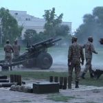 Mortar salute at the beginning of Eid Milad un nabi SAWW