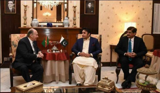 Bilawal, Bhutto Zardari, meeting, with, Prince, Karem, Agha Khan, along, with, CM, Sind, Murad, Ali, Shah