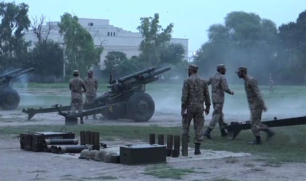 Mortar salute at the beginning of Eid Milad un nabi SAWW
