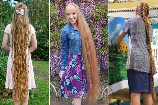 Viral images of 5.3 feet golden hairs lady
