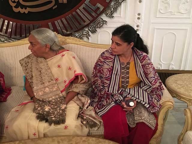 KUBHUSHAN JADAV'S, MOTHE, AND, WIFE, AT, FOREIGN, OFFICE, TO, MEET, HIM