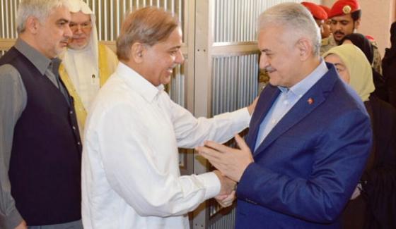 MUSLIMS, ARE,UNITED, ON, ISSUE, OF, OCCUPIED, BAIT UL MAQDIS, SHEHBAZ SHARIEF , MEETING, TURKISH, PRIME MINISTER