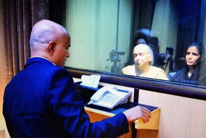 KUBHUSHAN JADAV'S, MOTHE, AND, WIFE, AT, FOREIGN, OFFICE, TO, MEET, HIM