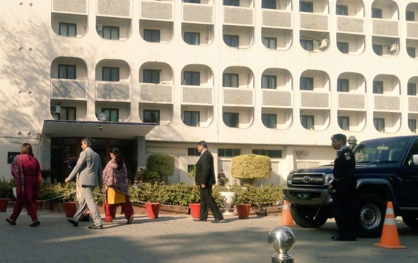 KUBHUSHAN JADAV'S, MOTHE, AND, WIFE, AT, FOREIGN, OFFICE, TO, MEET, HIM