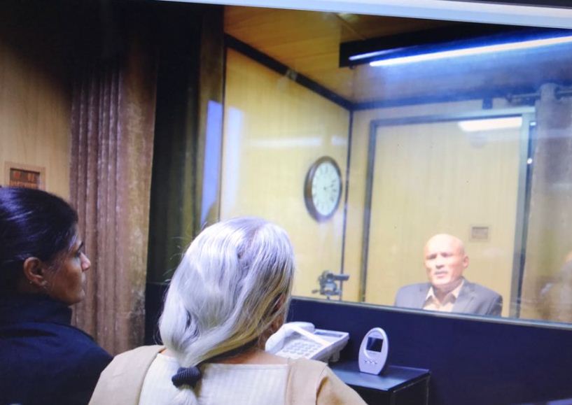 KUBHUSHAN JADAV'S, MOTHE, AND, WIFE, AT, FOREIGN, OFFICE, TO, MEET, HIM