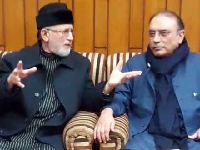 Telephonic contacts in between Tahir-ul-Qadri and Asif Zardari there will be a meeting evening today
