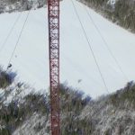 The players demonstrated on the 350 meters high tower rope