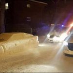 Car in wrong parking made out of snow gets in Montreal