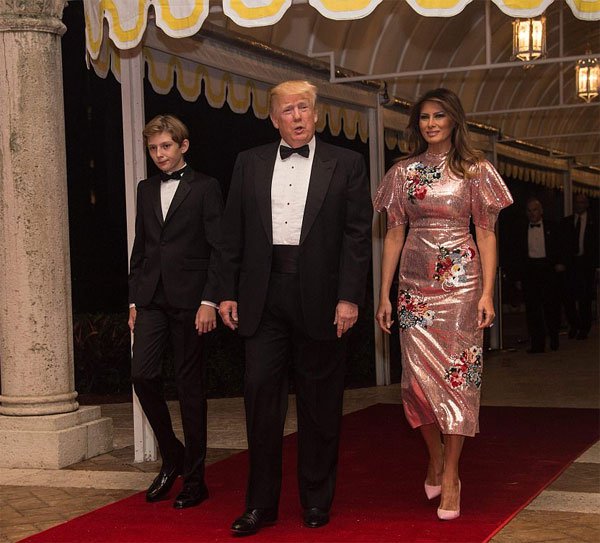 DONALD TRUMP, CAME, IN, NEW, YEAR, PARTY, WITH, HIS, FAMILY, 