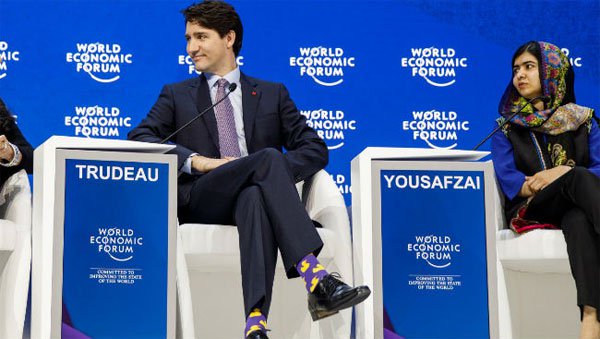  The attention of the Canadian prime minister's rubber ducky socks