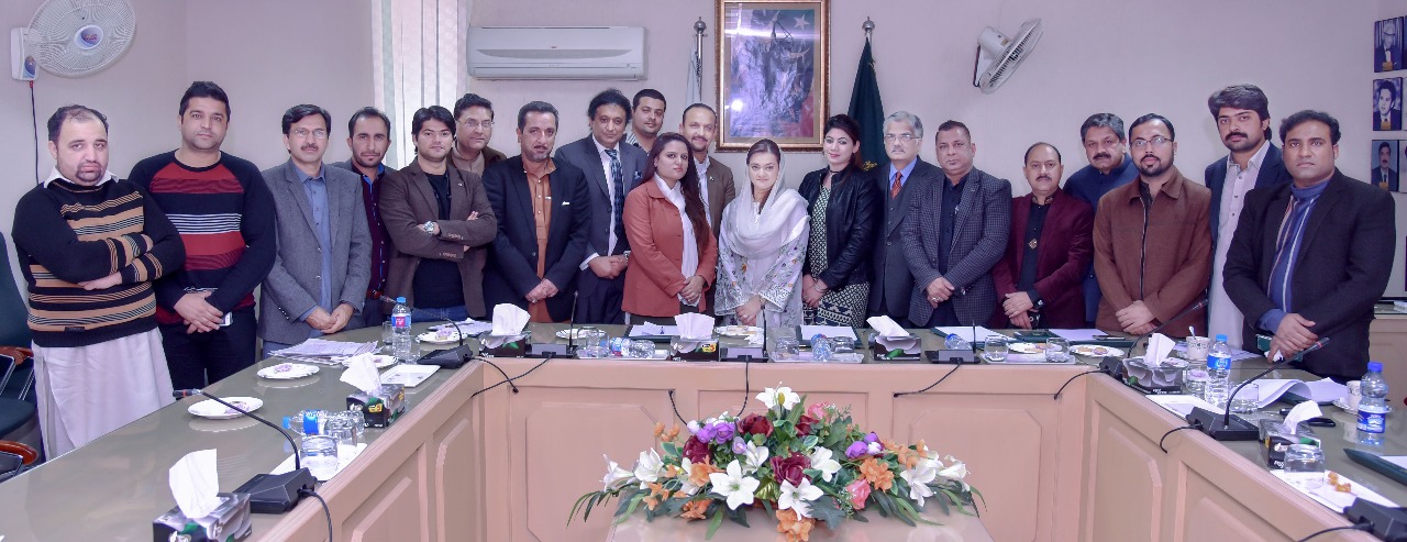 A, DELEGATION, OF, SPORTS, JOURNALISTS, ASSOCIATION, MEETING, WITH, INFORMATION, MINISTER, MARYAM AURANGZEB