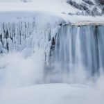 Canada: Charming view of a 21 meter high frozen waterfalls