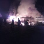 At the place of Kak Bridge in area of Sahala station a sudden fire flashed in the Khokha market in mid night