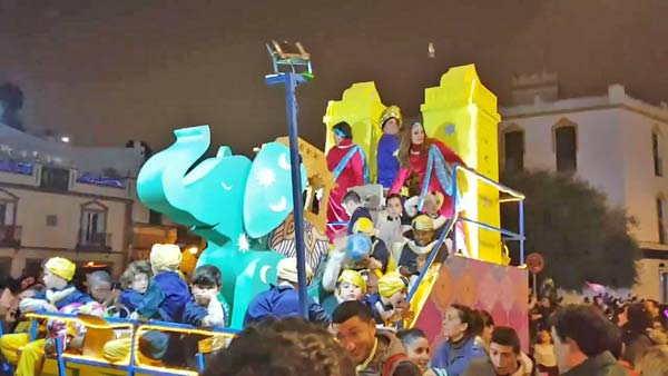 Annual three kings parade held in Spain