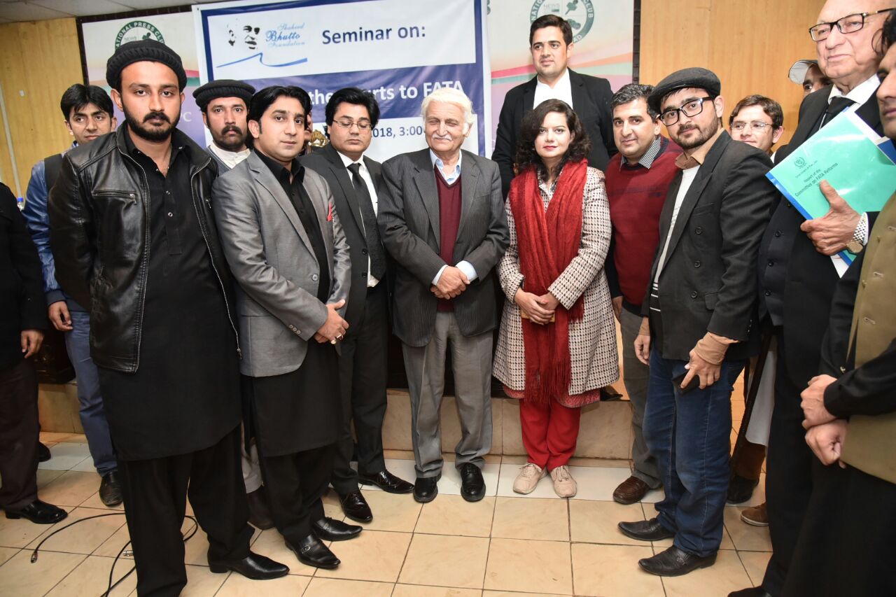 Fata, Seminar, organized, by, Shaheed bhutto Foundation, Amendment, in, constitution, is, to,, benefit, Dr. Shakel Afridi