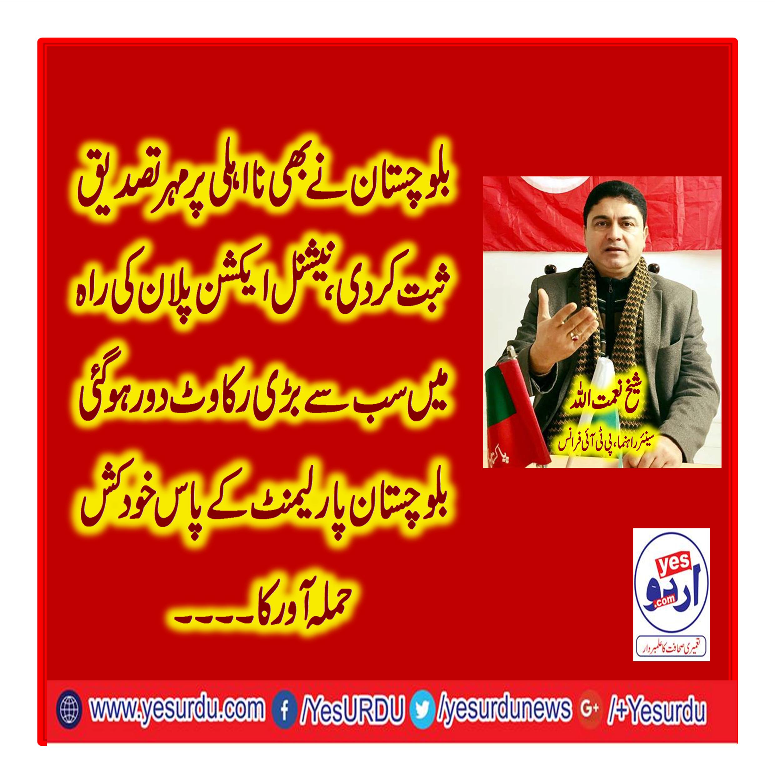 sheik naimat ullah, senior, leader, Pakistan, Tehreek, Insaf, France