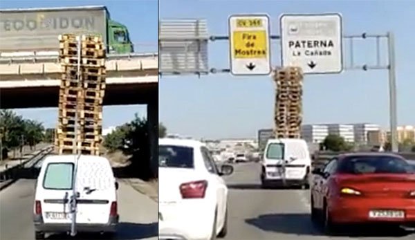 The Spanish driver has given away 20 wooden pallets