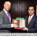 Ambassador, Bosnia, meet, speaker, National, Assembly, Sardar Ayaz Sadiq, in, his, chamber