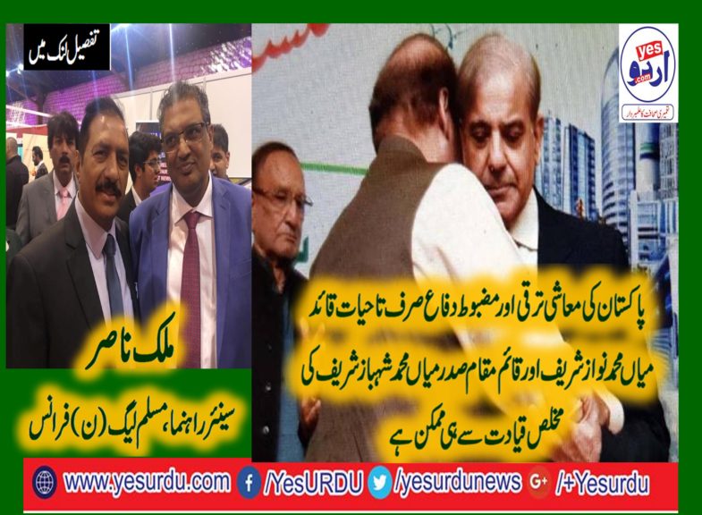 MALIK NASIR, SENIOR, LEADER, PMLN, FRANCE, CONGRATULATED, MIAN SHEHBAZ SHARIEF, ON, BEING, ELECTED, PRESIDENT, FOR, INTERIM, SETUP