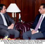 ambassador, turkey, ahsan mustafa, pradakol, meet, speaker, national, assembly, sardar ayaz sadiq