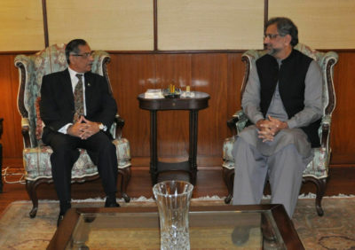 Prime Minister Shahid Khaqan Abbasi meets with Chief Justice of Pakistan Javed Saqib Nisar one on one in chamber