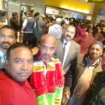 RE-KNOWN, PERSON, AND, SOCIAL, WORKER, DR. ATHAR, ALI, RETURNED, AFTER, PERFORMING, UMRAH, ON, AIRPORT, FRIENDS, AND, FATHER, DR. MUBARAK, ALI, RECEIVED, HIM