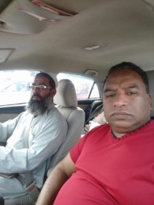 RE-KNOWN, PERSON, AND, SOCIAL, WORKER, DR. ATHAR, ALI, RETURNED, AFTER, PERFORMING, UMRAH, ON, AIRPORT, FRIENDS, AND, FATHER, DR. MUBARAK, ALI, RECEIVED, HIM