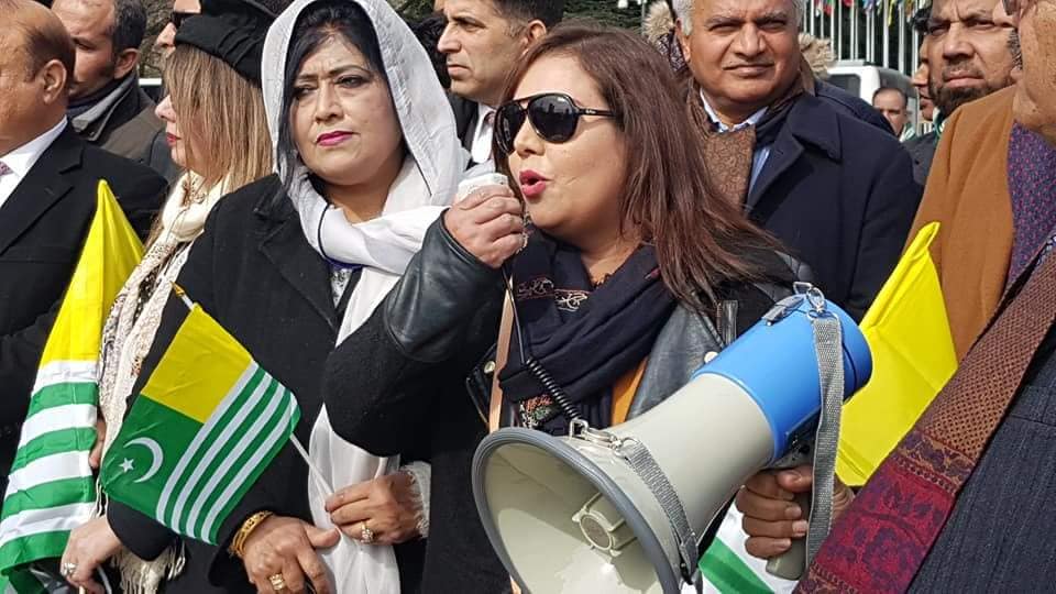 PAKISTANI, AND, KASHMIRI, COMMUNITY, PROTESTING, OUTSIDE, THE, JAVANESE, UN, OFFICER,  HEADED, BY, EX-PRIME MINISTER, AZAD KASHMIR, BARISSTER, SULTAN MEHMOOD CHAUDHRY