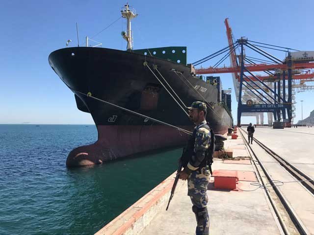 CPEC, PROJECT, FIRST, CONTAINER, REACHED, ON, GWADAR, PORT
