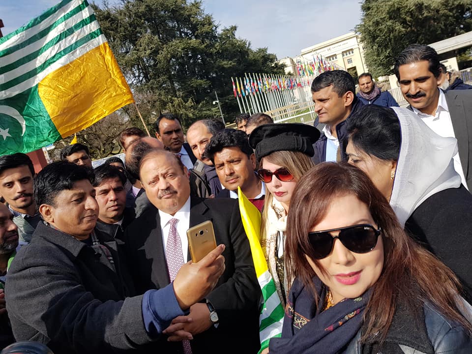 PAKISTANI, AND, KASHMIRI, COMMUNITY, PROTESTING, OUTSIDE, THE, JAVANESE, UN, OFFICER,  HEADED, BY, EX-PRIME MINISTER, AZAD KASHMIR, BARISSTER, SULTAN MEHMOOD CHAUDHRY