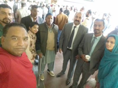 RE-KNOWN, PERSON, AND, SOCIAL, WORKER, DR. ATHAR, ALI, RETURNED, AFTER, PERFORMING, UMRAH, ON, AIRPORT, FRIENDS, AND, FATHER, DR. MUBARAK, ALI, RECEIVED, HIM
