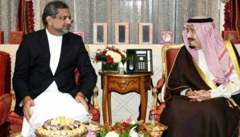 Saudi ambassador Nawaf bin Saeed Al- Malki meets with Prime Minister Shahid Khaqan Abbasi, which discuss mutual interest issues