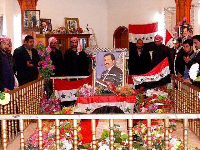 Former Iraqi president Saddam Hussein's mausoleum demolition, the body disappeared from the grave