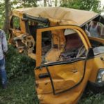School van deteriorated in the context of train in India, 13 children died