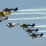 Aircraft show in china: The rituals of the aircraft, scattered colors in the atmosphere