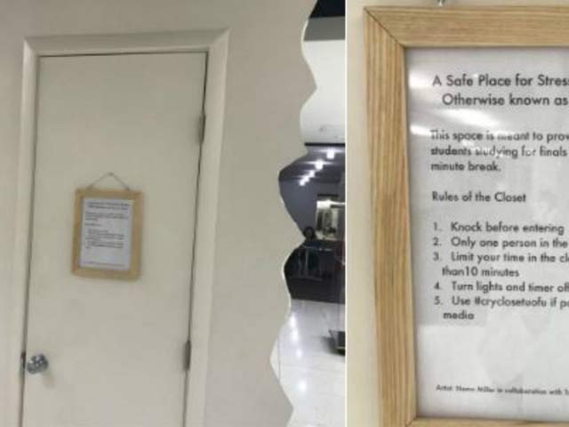 A special place for students crying at the American University