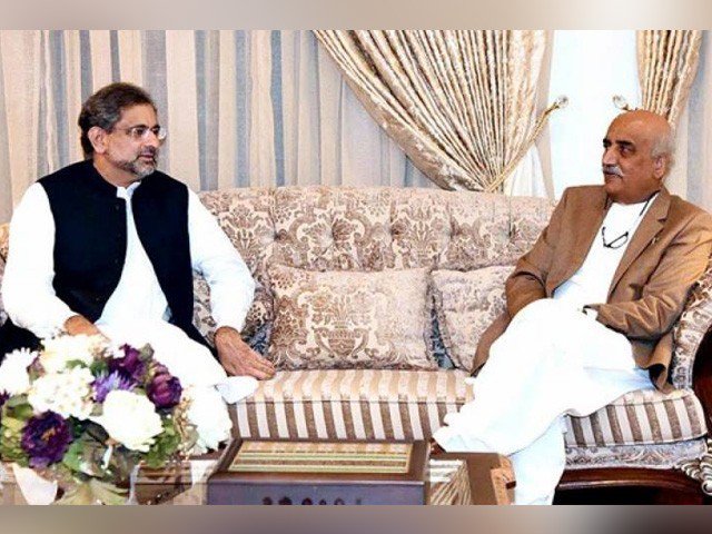 Khursheed Shah meets with prime Minister Shahid Khaqan Abbasi, consultation on the watchers government