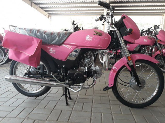 The first shipment of pink bikes for women reached Lahore