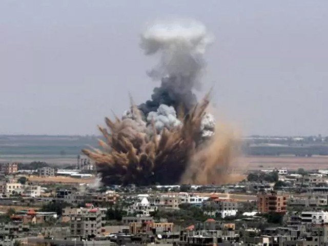 Israeli forces bombing in Gaza, situation tense