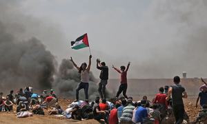 Palestine protests on the settlement of the 70 years of the formation of Israel
