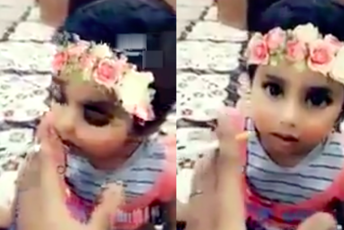 Feeding cigarette to little child was expensive to Saudi father