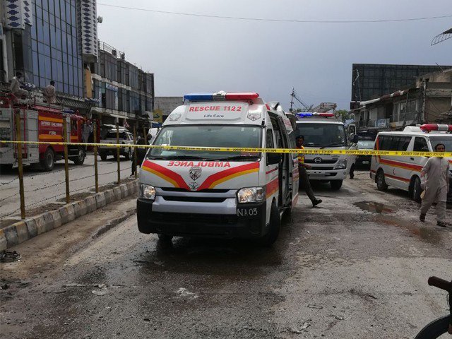 One killed in a suicide attack on a security force car in Nowshera, 3 injured