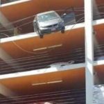 The woman who was in the air with a car in the air was removed safely