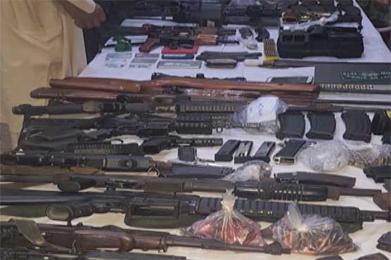 Police and Rangers' action in Karachi caught hold of weapons