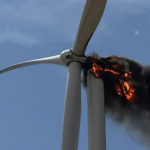 Wind turbines burnt in fire in Britain