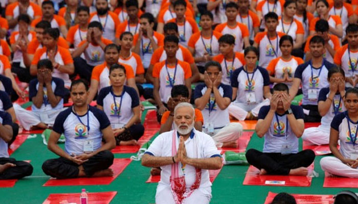 Yoga Performances led by Narendra Modi