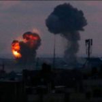 Aerial attack on several Israeli settlements of Israeli fighter planes