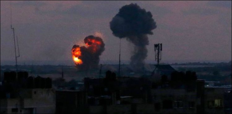 Aerial attack on several Israeli settlements of Israeli fighter planes