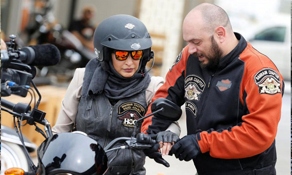 The trend of running a motorcycle in Saudi women, the perception of permission